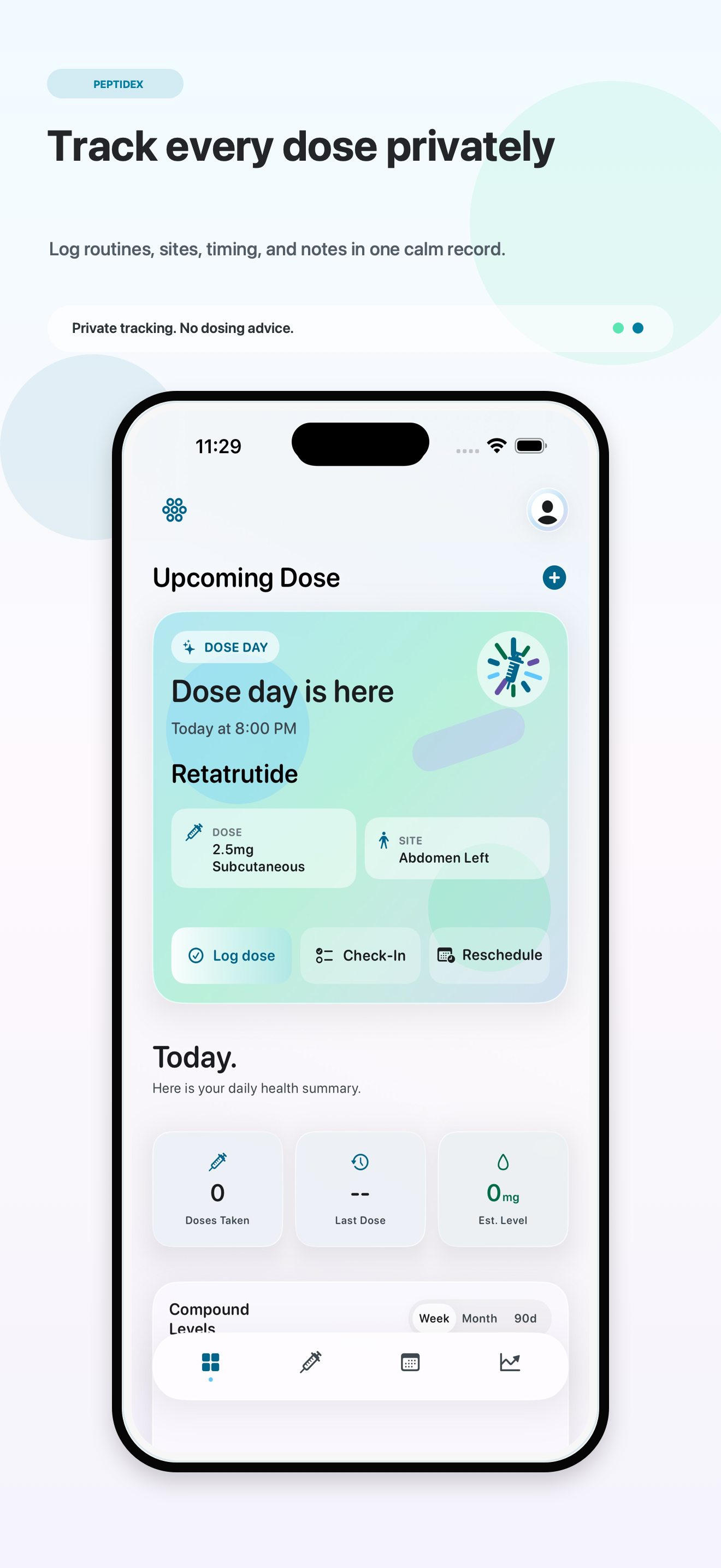 Peptidex upcoming dose screen